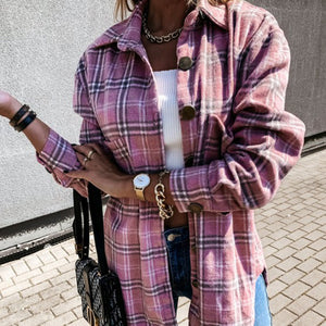Women's Casual Plaid Coat