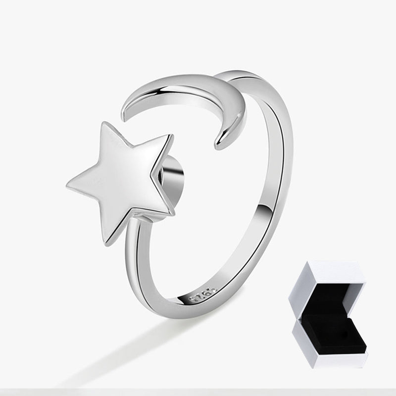 Adjustable Moon & Stars Anxiety Ring