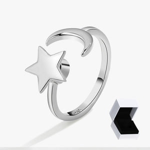 Adjustable Moon & Stars Anxiety Ring