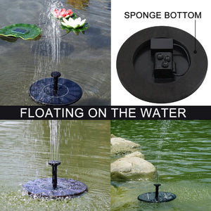 Solar Powered Bird Fountain With Lights