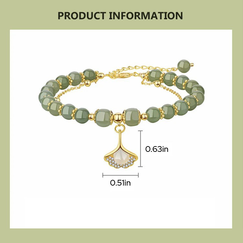 Gold Plated Natural Jade Bracelet