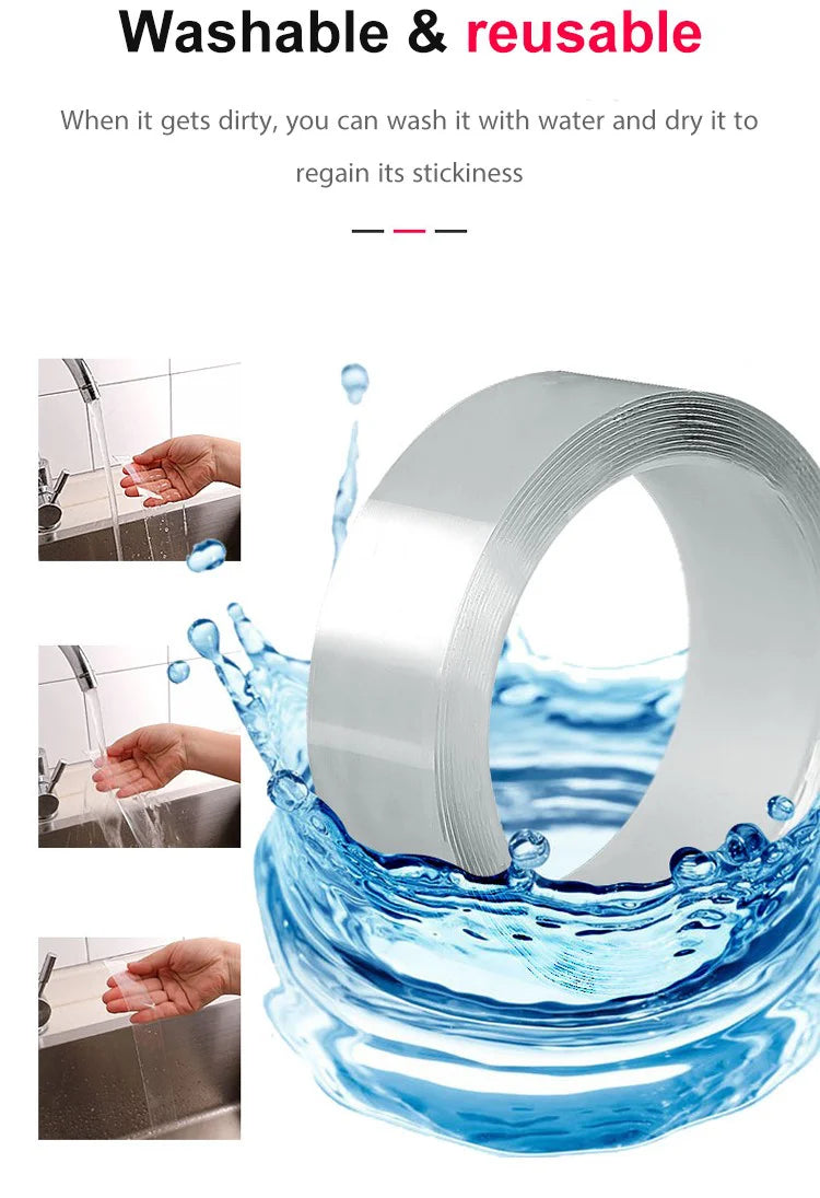 Reusable Double Sided Adhesive Traceless Tape