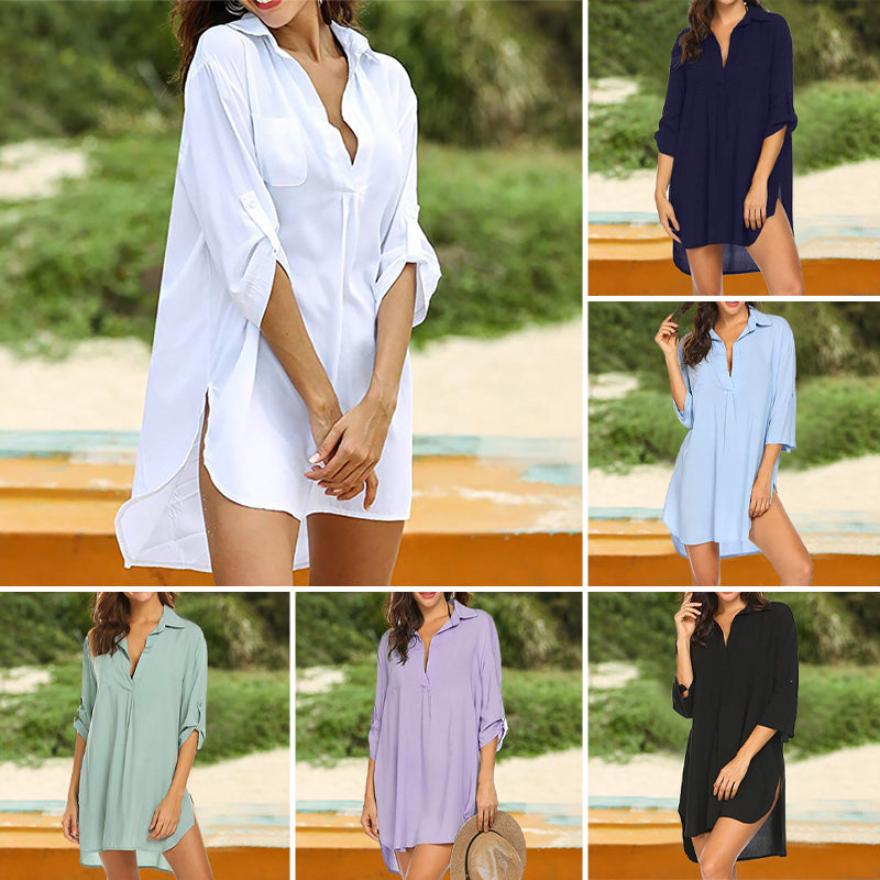 V-neck Beach Swimwear Blouse