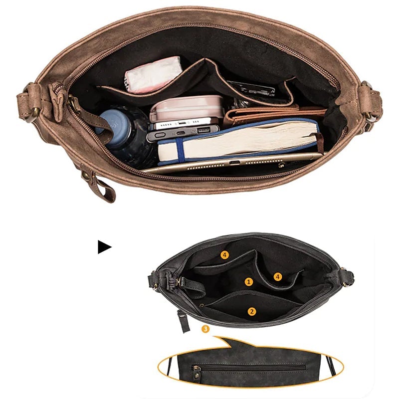 Retro Women Leather Crossbody Bag