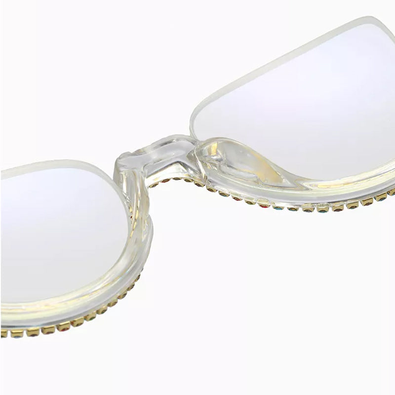 Cat-eye White-Diamond Eyeglasses for Women