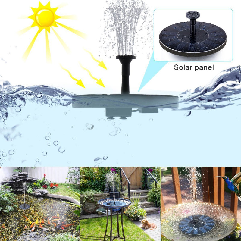 Solar Powered Bird Fountain With Lights
