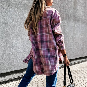 Women's Casual Plaid Coat