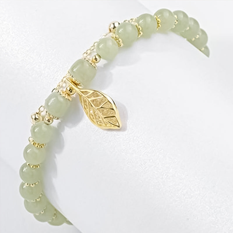 Hetian Jade Bracelet with Leaf