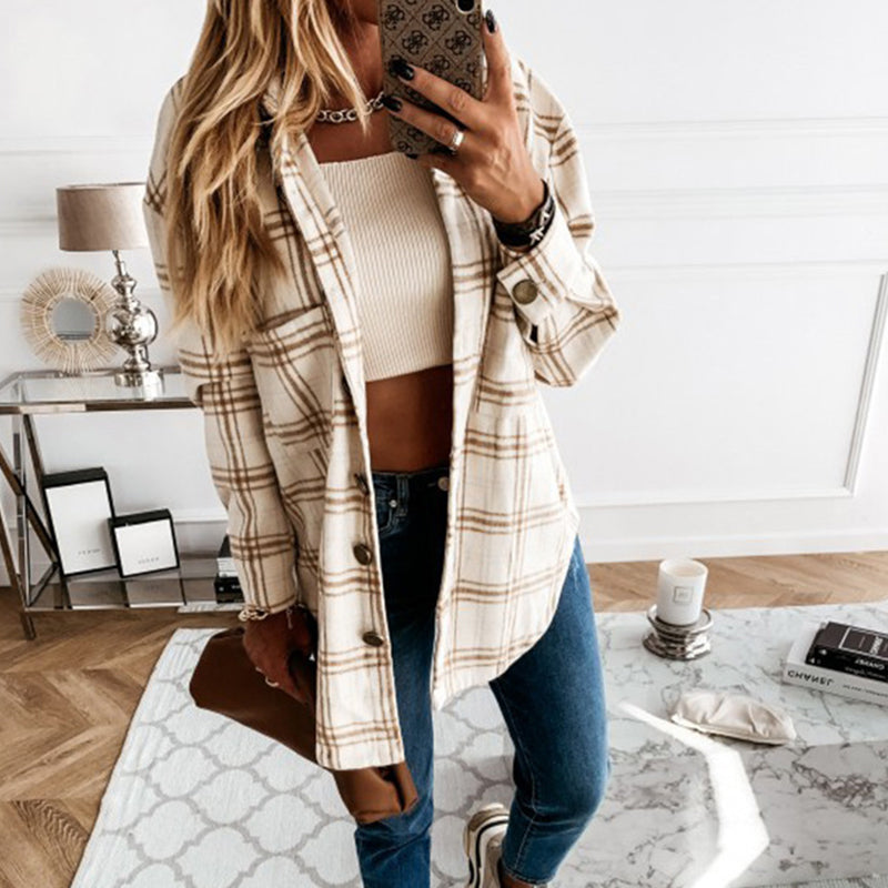Women's Casual Plaid Coat