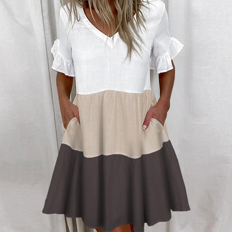 Ruffle Pattern Casual Dress