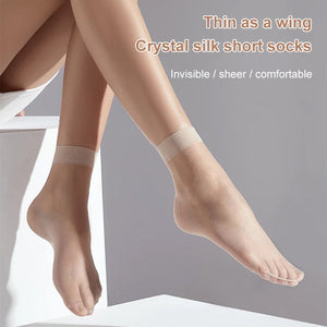 Women’s Sheer Crystal Silk Socks