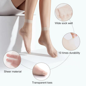 Women’s Sheer Crystal Silk Socks