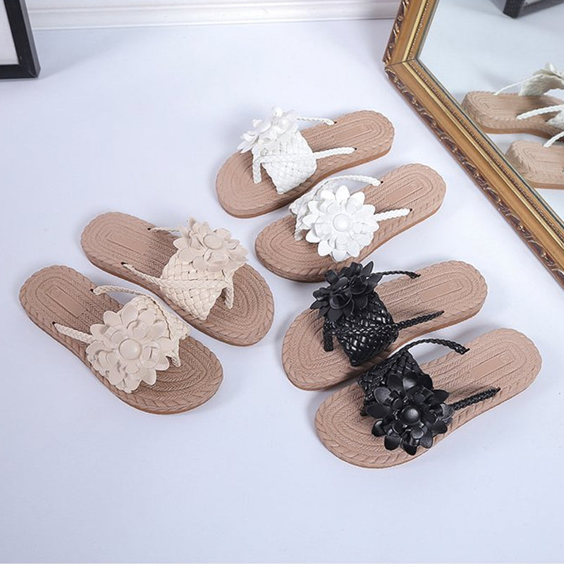 Floral Pattern Beach Flip Flops