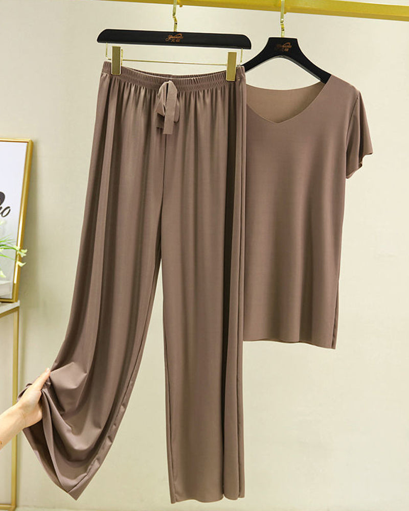 Ice Silk Pajama Two-piece Set