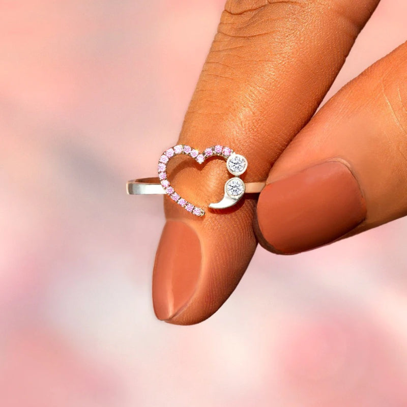 Inspirational Heart Adjustable Ring