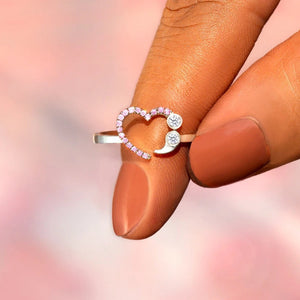 Inspirational Heart Adjustable Ring