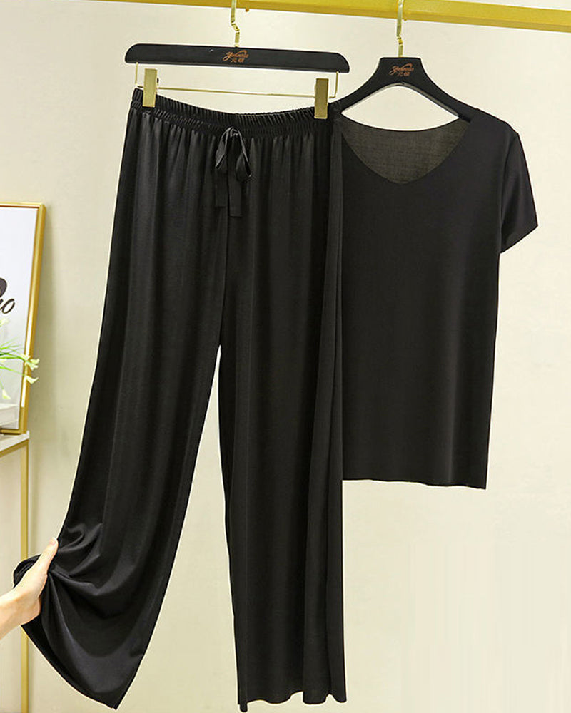 Ice Silk Pajama Two-piece Set