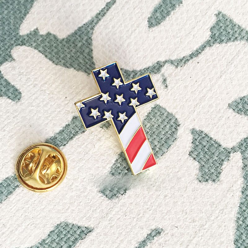 Adorable American Cross Pin