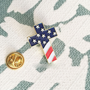 Adorable American Cross Pin