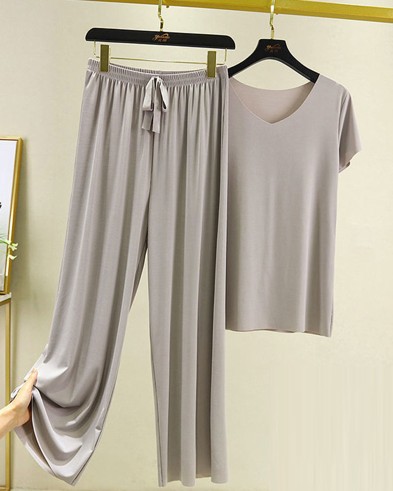 Ice Silk Pajama Two-piece Set