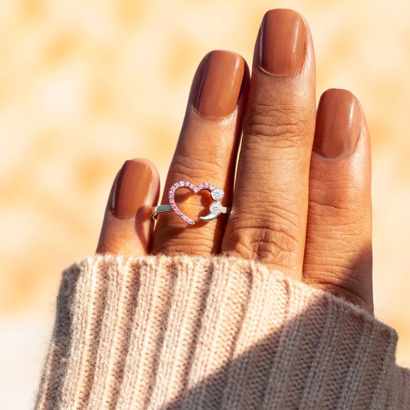 Inspirational Heart Adjustable Ring