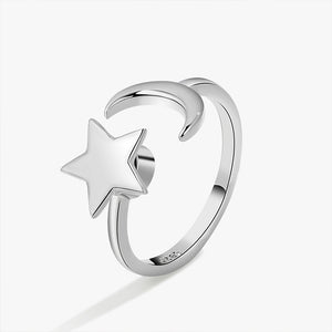 Adjustable Moon & Stars Anxiety Ring