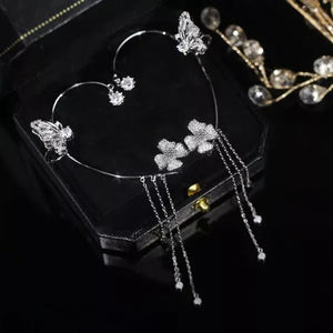 Butterfly Tassel Style Zircon Earrings