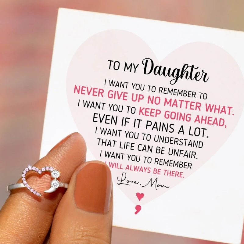 Inspirational Heart Adjustable Ring
