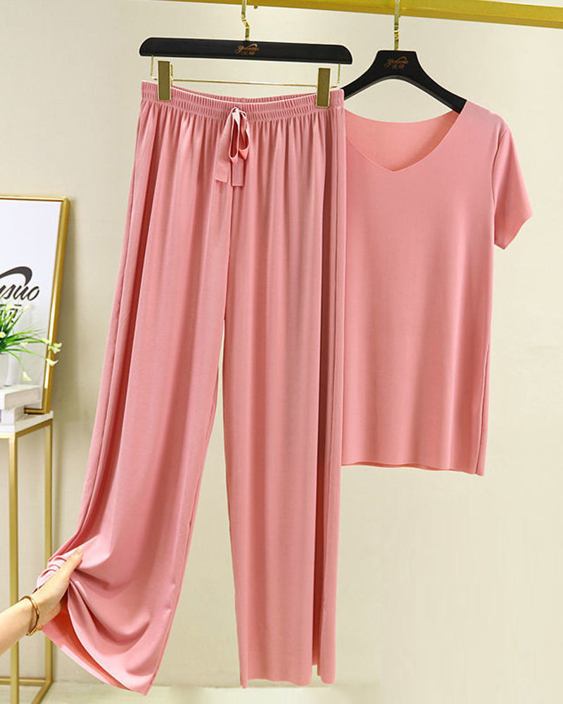 Ice Silk Pajama Two-piece Set