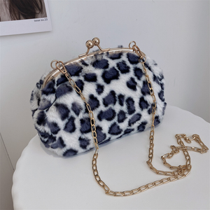 Leopard Print Plush Crossbody Bag