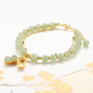 Double Chain Natural Jade Bracelet