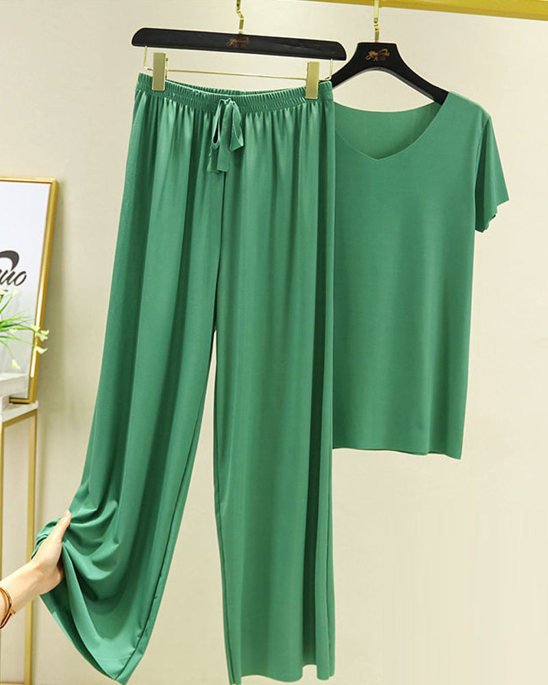 Ice Silk Pajama Two-piece Set