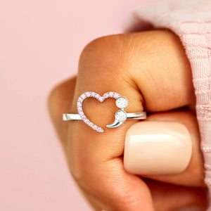 Inspirational Heart Adjustable Ring