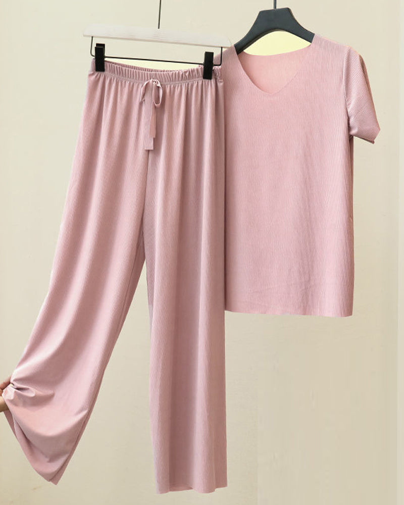 Ice Silk Pajama Two-piece Set