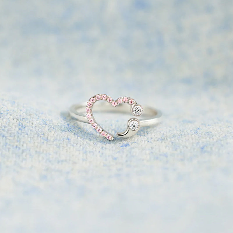 Inspirational Heart Adjustable Ring
