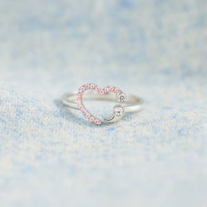 Inspirational Heart Adjustable Ring