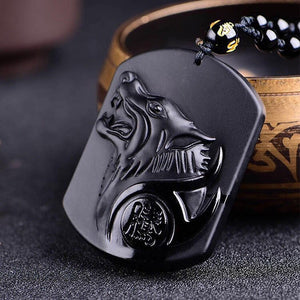 Save A Wolf Obsidian Necklace
