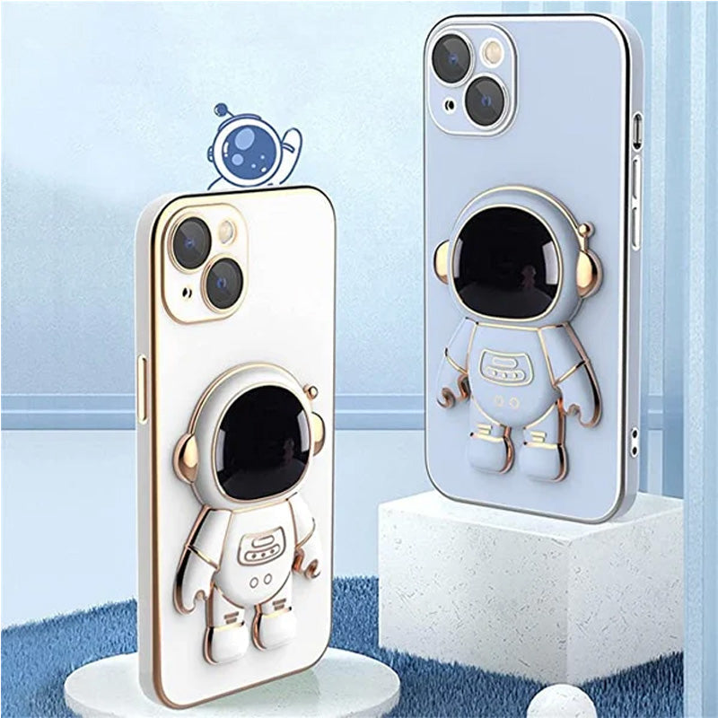 6D Plating Astronaut Hidden Stand Case Cover For IPhone