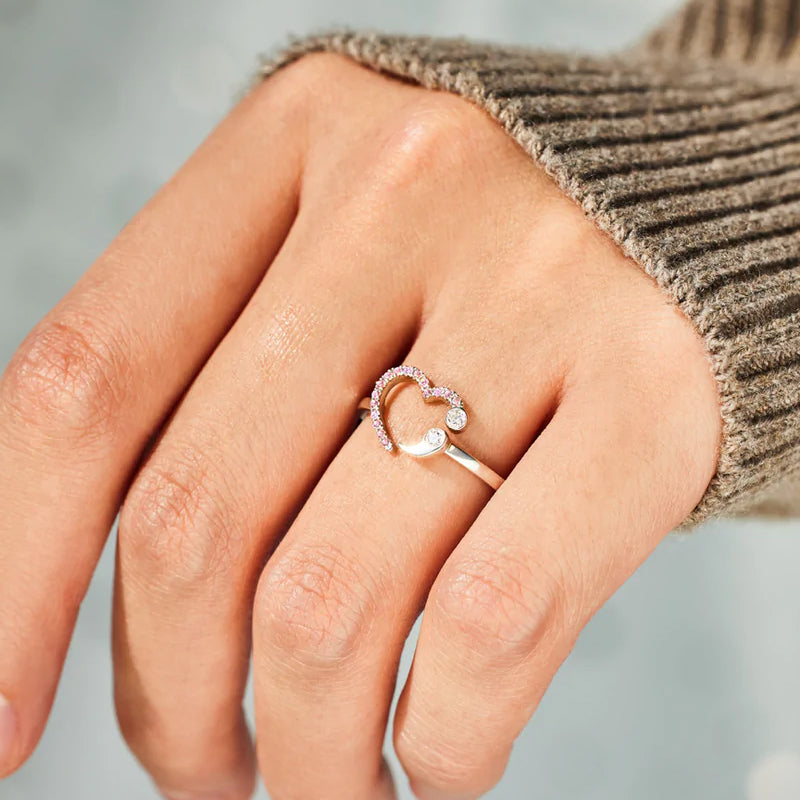 Inspirational Heart Adjustable Ring