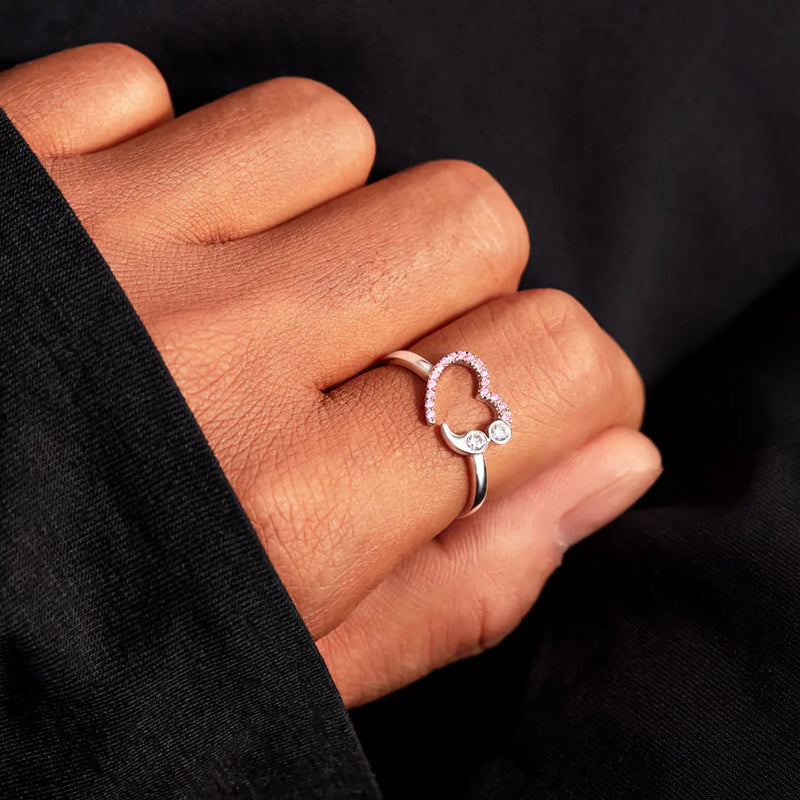 Inspirational Heart Adjustable Ring