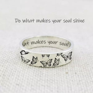 Do What Makes Your Soul Shine Butterfly Ring