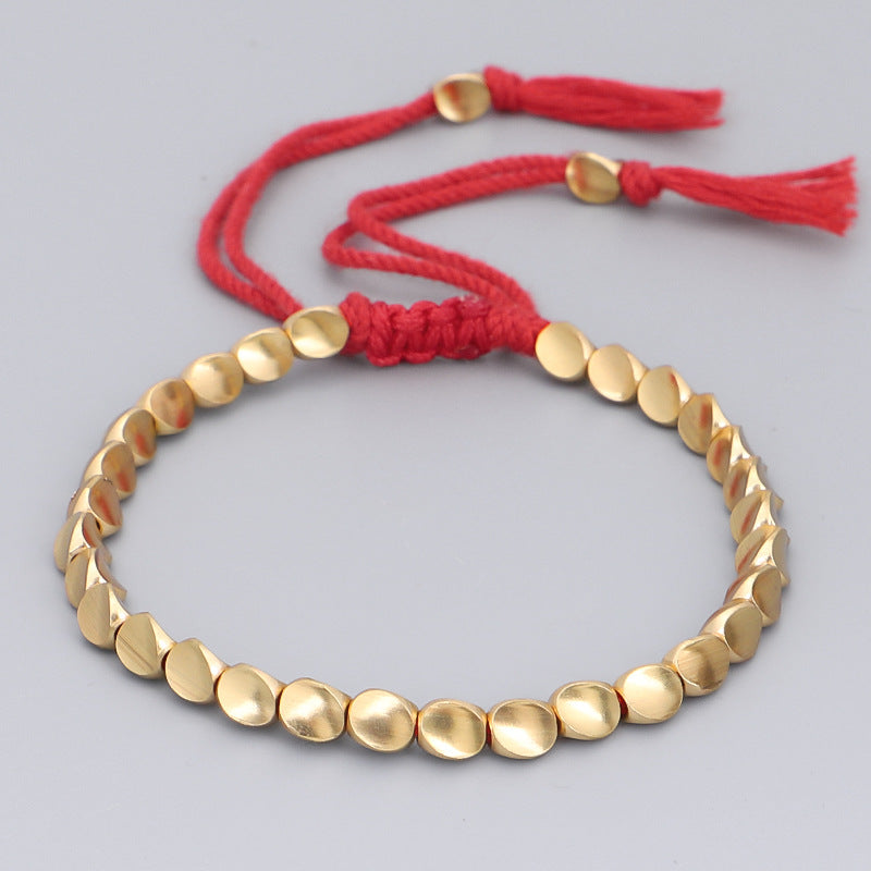Shaped Copper Bead Bracelet