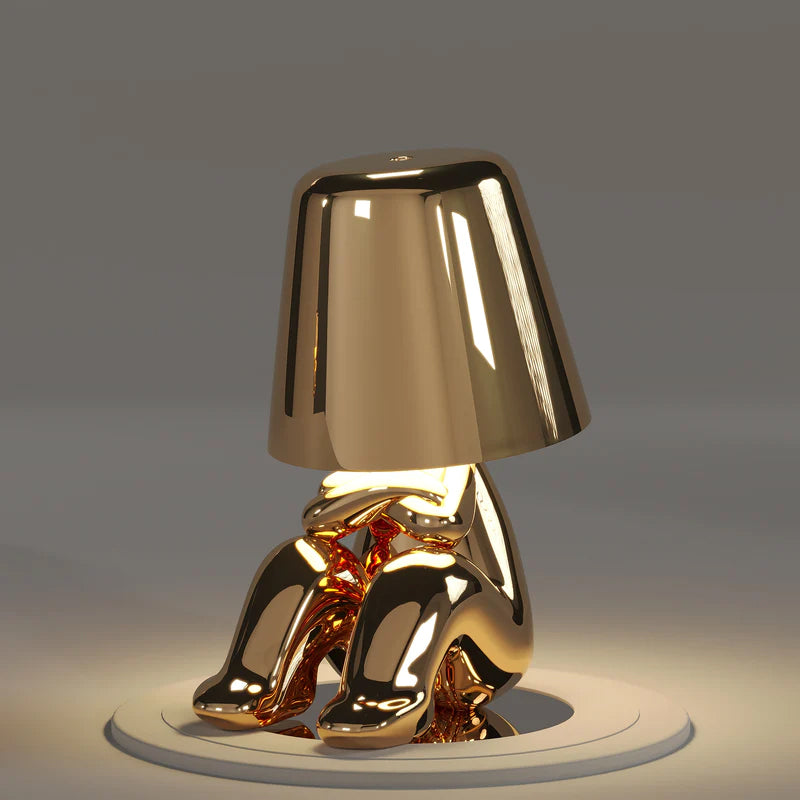 Thinker Little Golden Man Table Lamp