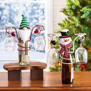 Holiday Wine Bottle Glass Holder