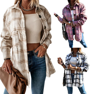 Women's Casual Plaid Coat