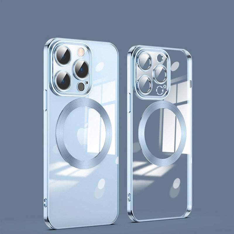 Electroplating Wireless Magnetic Charging All-Inclusive Lens Case for iPhone