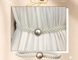 Waist Chain with Pearl Butterfly Belt Buckle