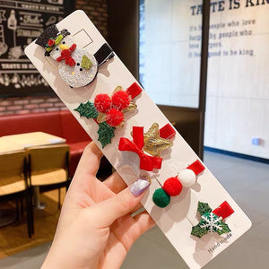 5 Pieces Christmas Hair Clips Set