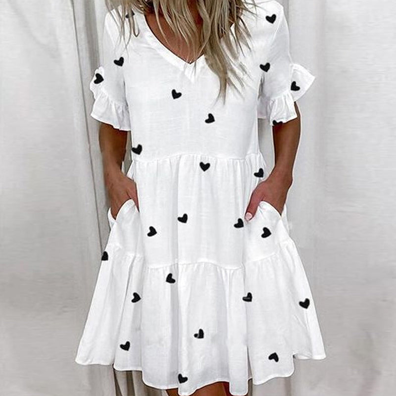 Ruffle Pattern Casual Dress
