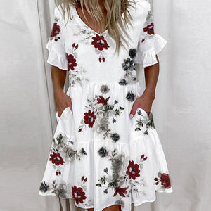 Ruffle Pattern Casual Dress